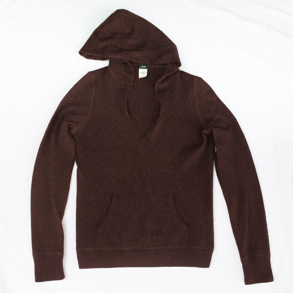 J. Crew Wool Cashmere Hooded Pull Over Sweater